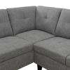 COMHOMA Modular Sectional Sofa Couch with Storage Ottoman,L-Shape Linen Chaise Lounge for Living Room,Convertible Sectional Couches with Cup Holders and Nailhead Trim,Grey view 4