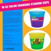 16oz Color Changing Stadium Cups with Custom Multi-Color Imprint for Parties & Events (Yellow To Green, 1000 Cups) view 2