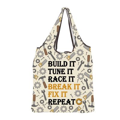 MBMSO Mechanic Gifts Reusable Shopping Bags Maintenance Worker Gifts Tools Print Grocery Tote Bag for Handyman Machinist Gift (Mechanic F-Bag)