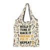 MBMSO Mechanic Gifts Reusable Shopping Bags Maintenance Worker Gifts Tools Print Grocery Tote Bag for Handyman Machinist Gift (Mechanic F-Bag) view 1