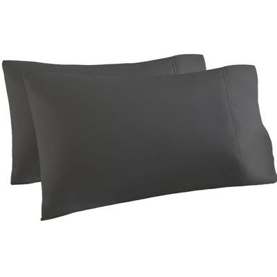 1000TC Pillow Cases Set of 2  Standard/Queen Size 100% Egyptian Cotton Pillow Covers (20 X 30), Long Staple Pillow Cover, Luxuriously Ultra Soft Pillowcase for Home & Hotel - Dark Gray