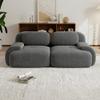 SoarTalent Deep Seat Floor Sectional Loveseat Sofa, 81" 2-Seater with Lumbar Support - No Assembly, Corduroy Fabric, Grey for Living Room Home Theater view 3