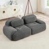 SoarTalent Deep Seat Floor Sectional Loveseat Sofa, 81" 2-Seater with Lumbar Support - No Assembly, Corduroy Fabric, Grey for Living Room Home Theater view 4