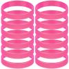 MATEPLUS 12P Pink Silicone Sport Elastic Bracelet For Cancer Awareness view 1