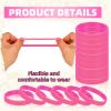 MATEPLUS 12P Pink Silicone Sport Elastic Bracelet For Cancer Awareness view 2