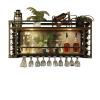 2 Layer Wall Mounted Wine Racks Large Capacity Wine Holder Modern Wall Decorative Rack Wine Bottle Holder with Glass Holder and Shelf for Pub Cafe Kitchen Solid Construction(60cm) view 1