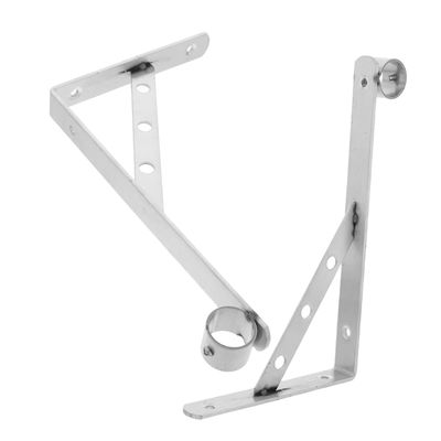 jojofuny 2pcs Side Wall Clothes Mount Clothes Rack Hanging Clothes Rod Holder Closet Rod Mounting Fixture Shelving Support Heavy Duty Rod Bracket Stainless Steel Silver