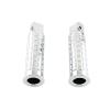 2X Motorcycle Foot Pegs Footpegs Footrests Foot Pedals for Fzr1000 Fzs1000 Fazer, Black Rear(Silver Front) view 1