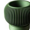 Ribbed Green Ceramic-Look Planter Pot | Sculptural Indoor Container for Succulents & Houseplants | Modern Desk Decor & Shelf Display - 3D Printed in Canada view 2