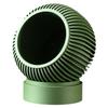 Ribbed Green Ceramic-Look Planter Pot | Sculptural Indoor Container for Succulents & Houseplants | Modern Desk Decor & Shelf Display - 3D Printed in Canada view 3