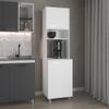 White Kitchen Pantry with Open Storage and 2 Doors view 1