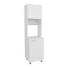 White Kitchen Pantry with Open Storage and 2 Doors view 3