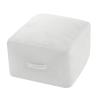 MeMoreCool Square Stuffed Pouf Ottoman Foot Rest, Floor Pouf Foot Stool with Foam Chunk Filling, Soft Stuffed Ottoman Footrest for Living Room, Off-White view 1