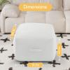 MeMoreCool Square Stuffed Pouf Ottoman Foot Rest, Floor Pouf Foot Stool with Foam Chunk Filling, Soft Stuffed Ottoman Footrest for Living Room, Off-White view 2