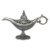 Dam Skerisi Antique Pewter Arabian Lamp Tabletop Retro Zinc Alloy Legend Wishing Light for Costume Party Decoration with Exquisite Relief and Wonderful Idea view 1