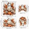 4Pcs Fall Halloween Shower Curtain Set Ghost Pumpkin Autumn Floral Shower Curtain for Halloween Bathroom Decor with Anti-Slip Waterproof Bathtub Bathroom Rugs Toilet Lid Cover (Ghost Pumpkin) view 2