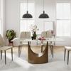63" Modern Dining Table for 4-6, White Rectangle Dining Table, Sintered Stone Dining Tabletop with U-Shape Carbon Steel Pedestal (Table Only) view 1