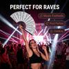 ffscafscn Folding Fan Clack Hand 13inch Bamboo Holster for women Dancing Party Wedding Night Club Concert Festival Large (Silver) view 4