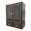 RZGZKLSH Bamboo Countertop Storage Cabinet, Fluted Acrylic Doors, 2 Drawers view 1