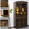 HPIRFYE Standing Altar Cabinet with Storage Rack, Home Decor Offering Display, Chinese Buddhist Shrine for Meditation view 4