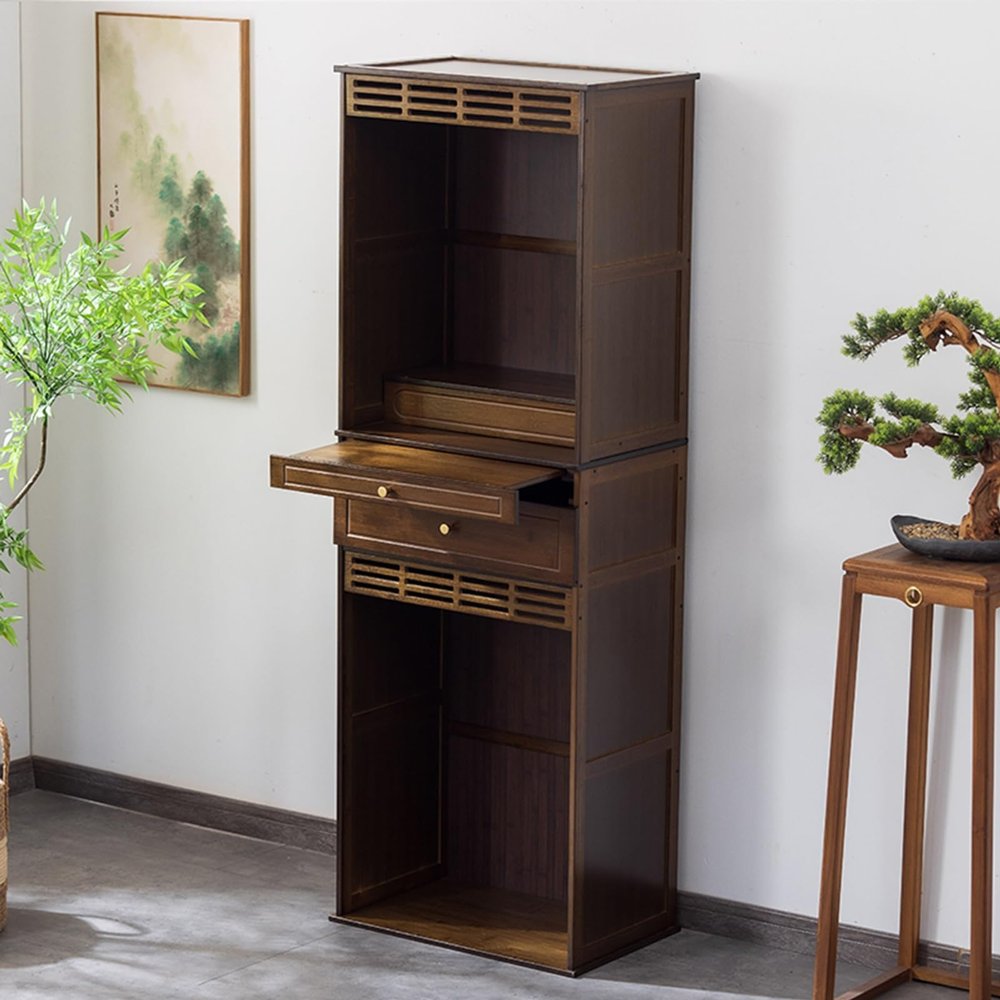 HPIRFYE Open Altar Cabinet with Large Storage, Meditation Table Altar, Shrine Altar for Spiritual Use