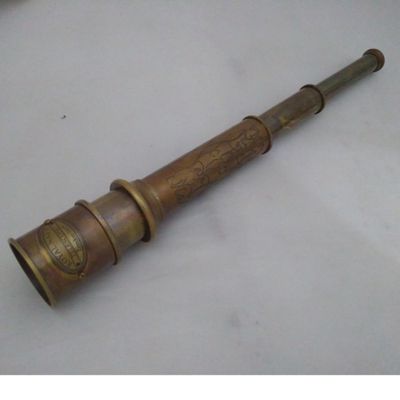 NAUTICAL COLLECTION Brass PULLOUT Telescope (EX Size: 14 INCH) in Antq. Finish
