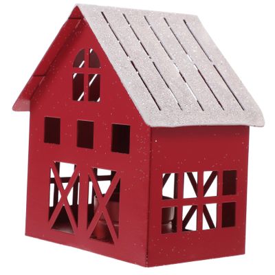 Cabilock Christmas Snow House Ornament Indoor Rustic Decorations Xmas Decorative Xmas House Village Vintage Christmas Village Small s Ornament Iron