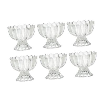 BESTOYARD 100ml Glass Dessert Cups 6-Piece Set for Ice Cream Pudding and Fruit Bowls Easy to Clean for Parties and Home Use