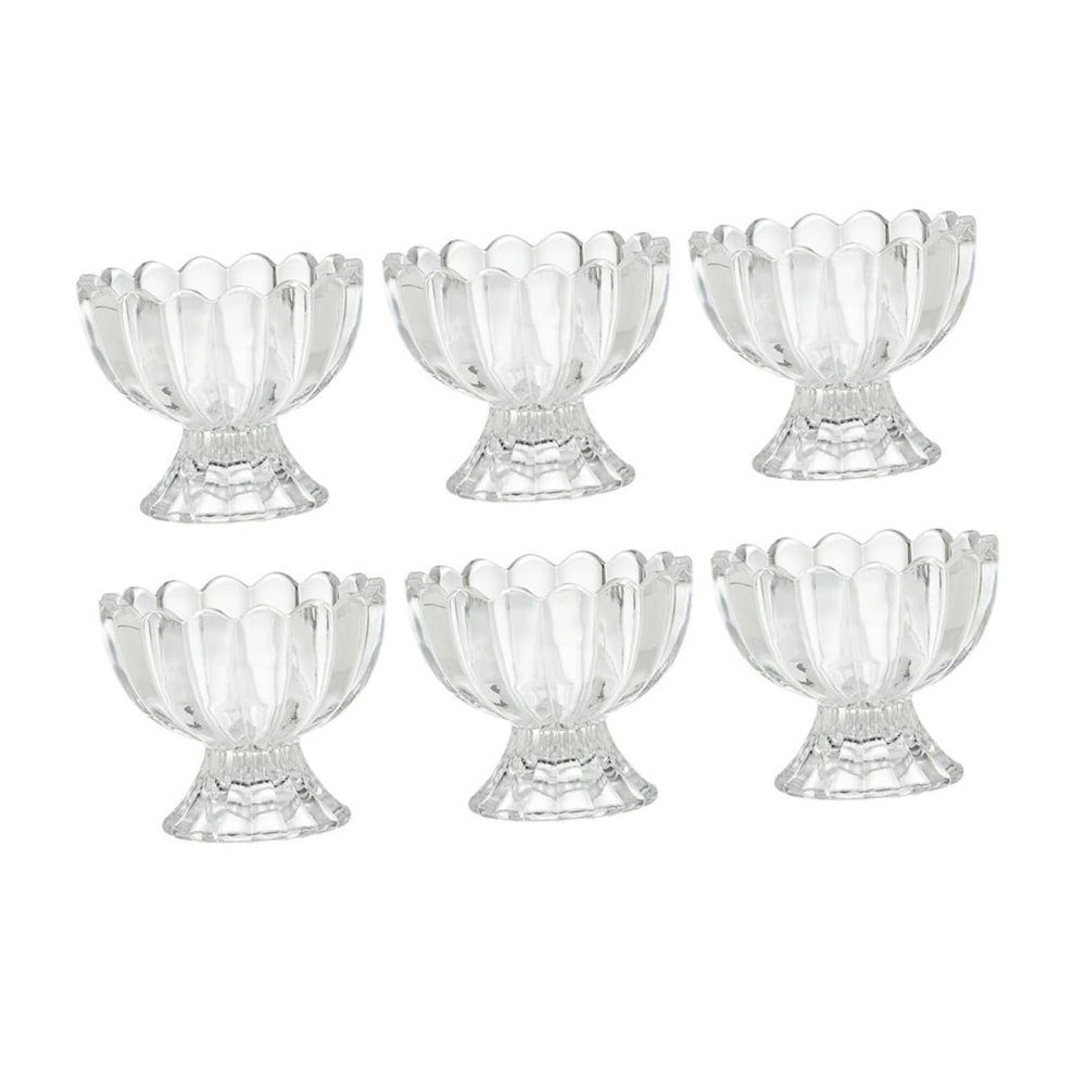 BESTOYARD 100ml Glass Dessert Cups 6-Piece Set for Ice Cream Pudding and Fruit Bowls Easy to Clean for Parties and Home Use