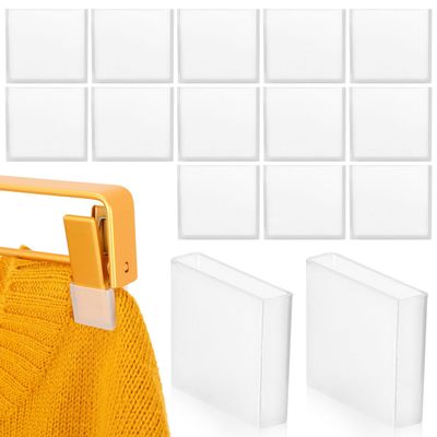 BESTOYARD 50Pcs Transparent Silicone Hanger Grips Anti-Slip Protective Covers for Pants Non-Slip Clothing Hanger Accessories for Indoor Outdoor Use
