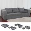 102" Cloud Sectional CouchI-Shape Sofa,Machine-Washable Covers Modern Modular Sofa with Deep Seat, Upholstered Couches for Living Room Bedroom,Ergonomic Lounge Comfort No Assembly Required (Grey) view 1
