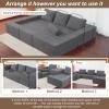 102" Cloud Sectional CouchI-Shape Sofa,Machine-Washable Covers Modern Modular Sofa with Deep Seat, Upholstered Couches for Living Room Bedroom,Ergonomic Lounge Comfort No Assembly Required (Grey) view 2