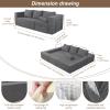 102" Cloud Sectional CouchI-Shape Sofa,Machine-Washable Covers Modern Modular Sofa with Deep Seat, Upholstered Couches for Living Room Bedroom,Ergonomic Lounge Comfort No Assembly Required (Grey) view 3