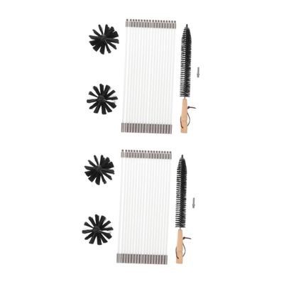 ULTECHNOVO 2 Sets Flexible Chimney Brush Cleaning Kit Synthetic Rods for Efficient Fireplace and Duct Cleaning Reduces Fire Risk Compatible with Power Drill and Manual Use
