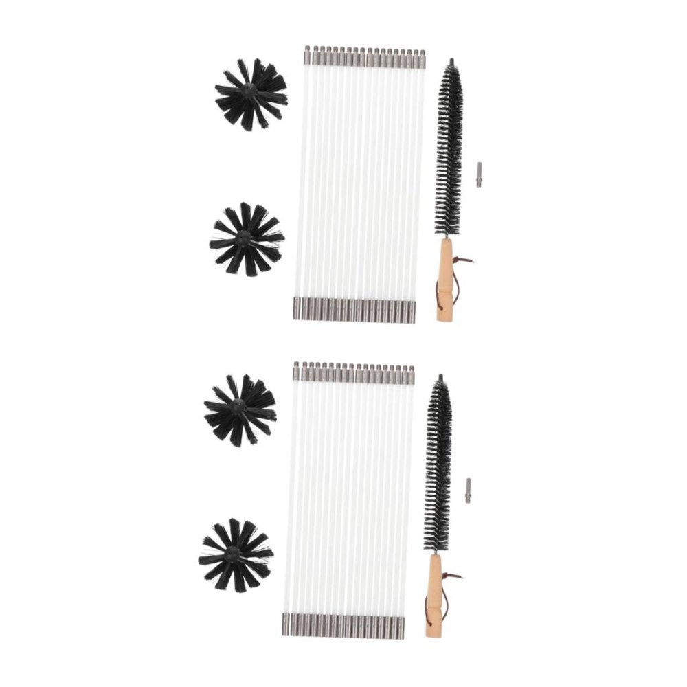 ULTECHNOVO 2 Sets Flexible Chimney Brush Cleaning Kit Synthetic Rods for Efficient Fireplace and Duct Cleaning Reduces Fire Risk Compatible with Power Drill and Manual Use