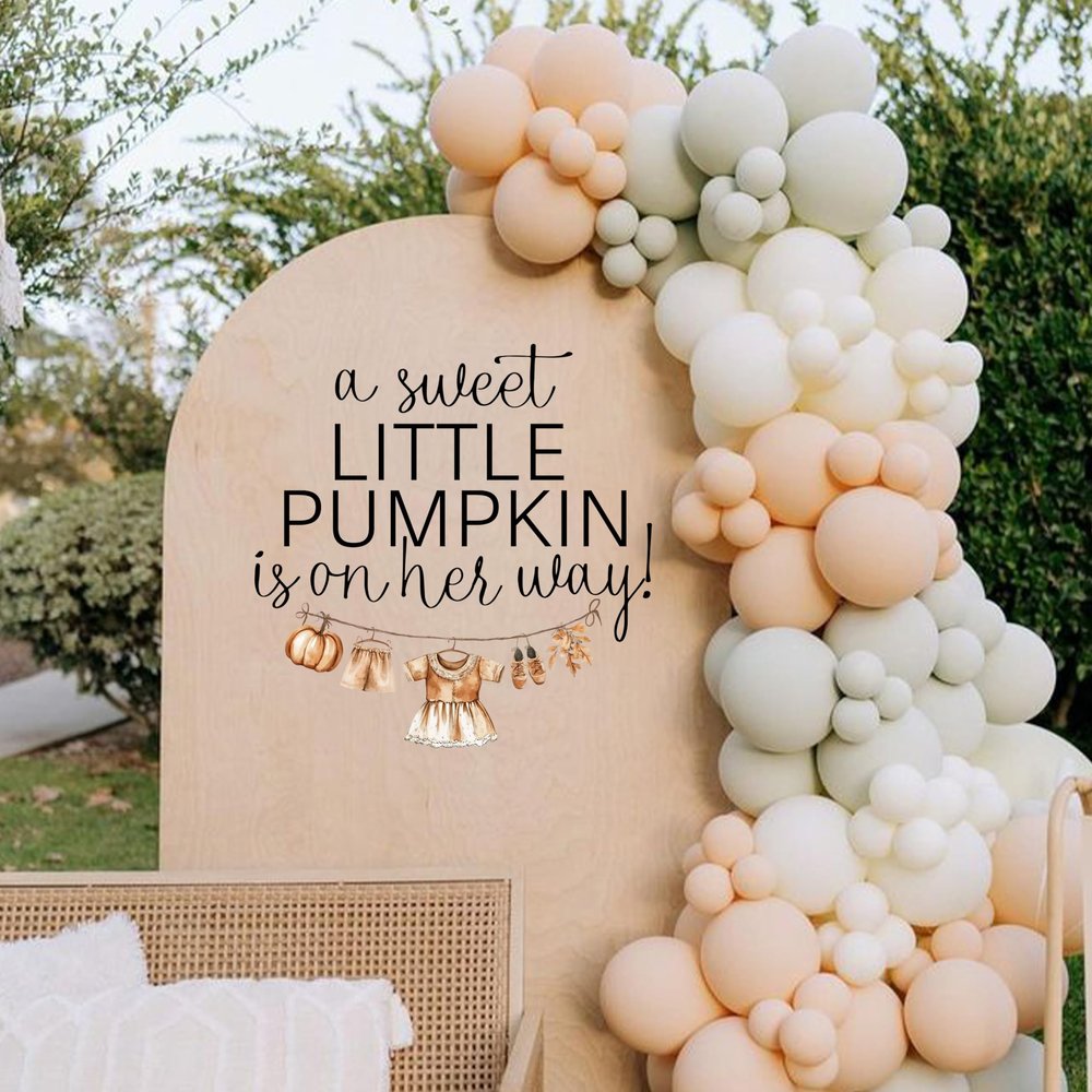 GIOGUK A Sweet Little Pumpkin is On Her Way Baby Shower Wall Decal
