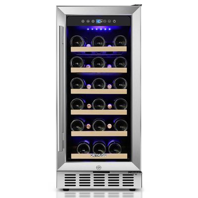 ORYMUSE 15 Inch Wine Fridge, 30 Bottle Under Counter Wine Cooler Built-In