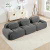 116" Modern Compressed Boneless Couch, 3 Seater Sectional Couches for Living Room, Gray Corduroy Cloud Modular Sectional Sofa, Comfy Memory Foam, Extra Deep, Sofas para Sala, No Assembly view 1