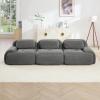 116" Modern Compressed Boneless Couch, 3 Seater Sectional Couches for Living Room, Gray Corduroy Cloud Modular Sectional Sofa, Comfy Memory Foam, Extra Deep, Sofas para Sala, No Assembly view 3