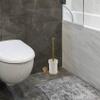 Antique Brass Bathroom Toilet Brush Set Holder Brush with Ceramic Cup view 2