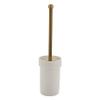 Antique Brass Bathroom Toilet Brush Set Holder Brush with Ceramic Cup view 3