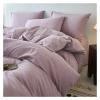 DJJSDMY Cotton Bedding Set Washed Cotton Yarn-Dyed Solid Color 3-Piece Duvet Cover Set (1 Duvet Cover + 2 Pillowcases) Full Size(Color 1,230x220cm(91x87 in)) view 1
