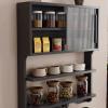 Stylish Wall-Mounted Kitchen Cabinets - Space-Saving Restaurant Storage Solutions, Integrated Wall Racks & Cosmetic Storage Box, 120x91cm - Perfect for Organizing & Enhancing Your Kitchen! view 2