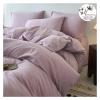 DJJSDMY Cotton Bedding Set Washed Cotton Yarn-Dyed Solid Color 3-Piece Duvet Cover Set (1 Duvet Cover + 2 Pillowcases) Full Size(Color 3,180x220cm(71x87 in)) view 2