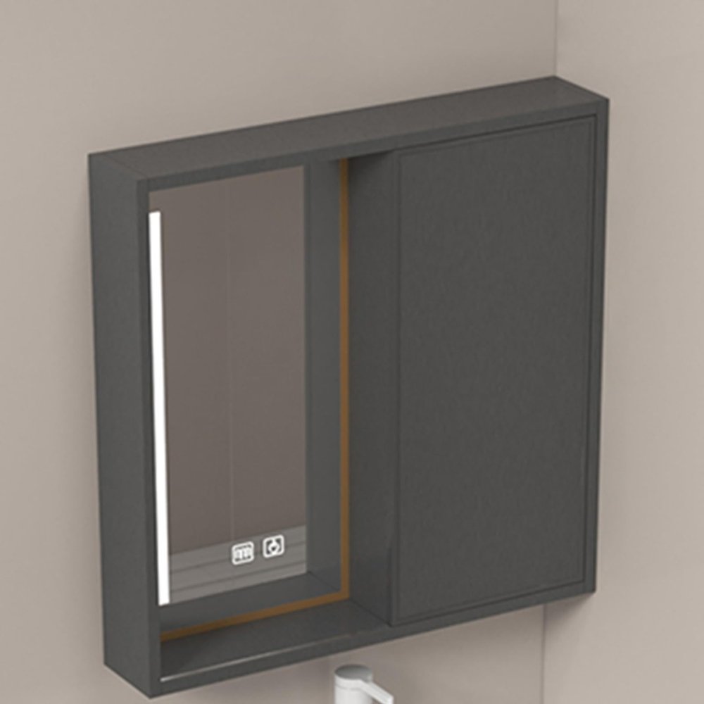 Smart Aluminum Medicine Cabinet with LED Touch Mirror, Wall-Mounted Bathroom Storage, Anti-Fog Sliding Door, Stylish Aluminum Alloy Design, Modern Bathroom Organizer