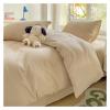 DJJSDMY Cotton Bedding Set Solid Bed Linen 4pcs with Sheet Duvet Cover Pillowcases Single Couple Bedsheet Single Couple Twin Size Full Size(Color 5,Twin Size 4pcs) view 2
