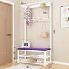 Exquisite Clothes Rail Rack Shoe Bench Coat Stand Rack Hanger Entryway Coat Rack with Shoe Bench 3-in-1 with Storage Bench with Shelf and Hanging Hook Freestand view 2