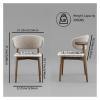 Adjustable Office Computer Chair with Armrest 1pcs Solid Wood Dining Chairs Modern Fabric Upholstered with Curved Padded Backrest(Black) view 2