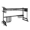 YHdtUO Kitchen Bathroom Storage Shelf Kitchen Hooks Craft Shelf Cooker Shelf Kitchen Multi-Purpose Organizer Shelf Rack Countertop & Wall Mounted,Black-One Size view 1