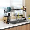 YHdtUO Kitchen Bathroom Storage Shelf Kitchen Hooks Craft Shelf Cooker Shelf Kitchen Multi-Purpose Organizer Shelf Rack Countertop & Wall Mounted,Black-One Size view 2